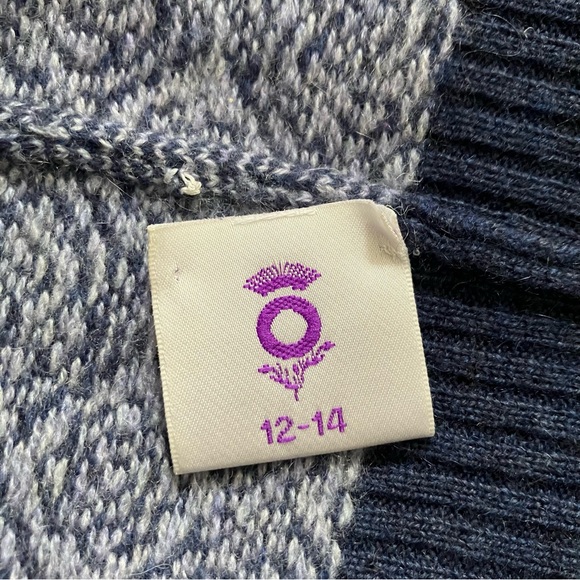 Brora 100% Cashmere Scotland Abstract Floral Intarsia UK 12-14, US 8-10, Medium - Picture 11 of 13